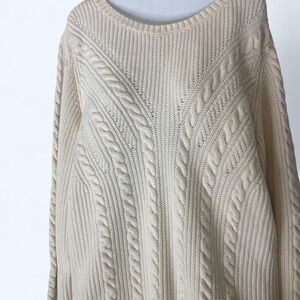 Talbots white cable knit sweater Size XL #knitwear